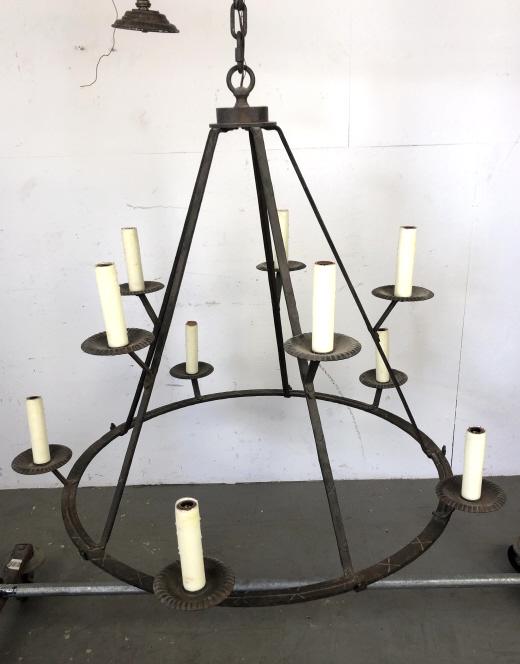 Wrought Iron 10 Light Chandelier Matches Lot 226.  39" (1 of 4)