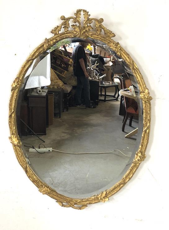 Gilt Frame Mirror with Oak Leaf and Acorn Design With (1 of 5)