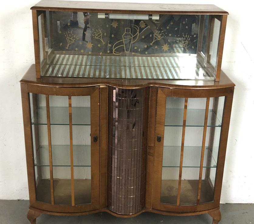 English Art Deco Drinks Cabinet 46 1/4" x 40 1/2" w x (1 of 4)
