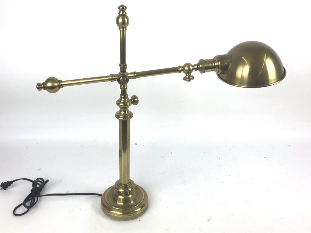 Brass Tone Adjustable Desk Lamp 24 3/4"h x 27"w (1 of 3)