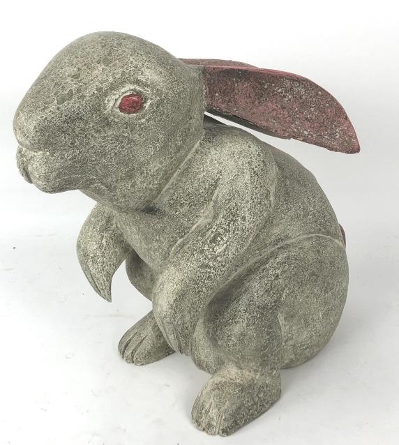 Carved Wood Painted Bunny Rabbit 16 1/2" h x 16 1/2" w (1 of 5)
