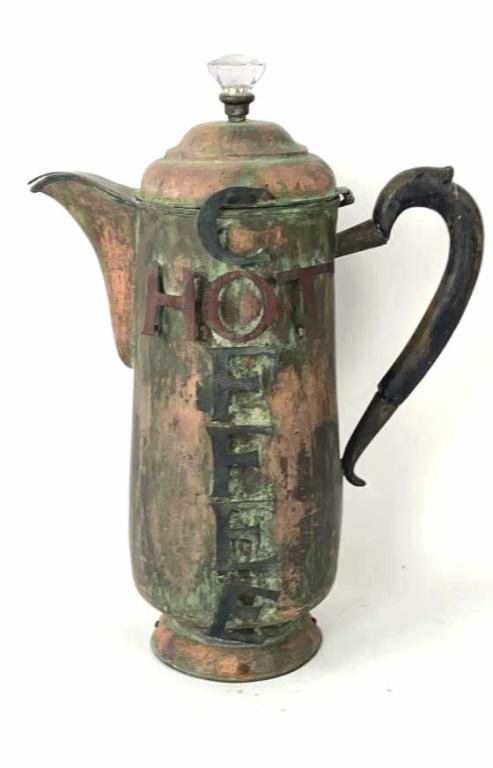 Hot Coffee Re-purposed Copper Coffee Pot 22"h x 16"w (1 of 9)