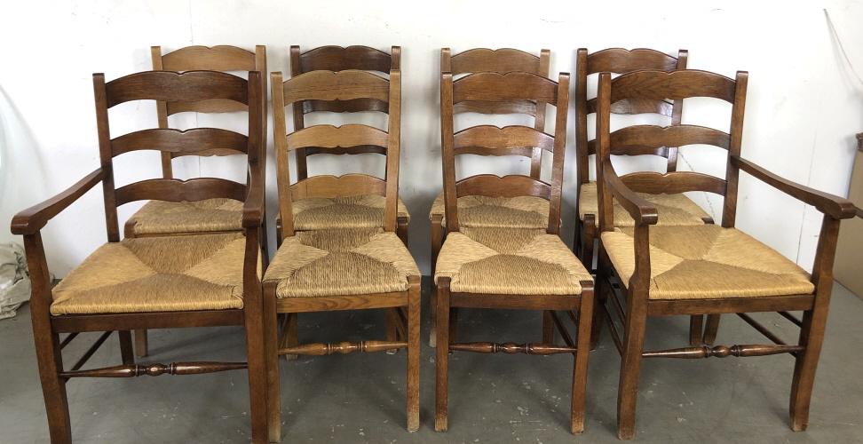 8 French Provincial Style Ladderback Dining Chairs (1 of 5)
