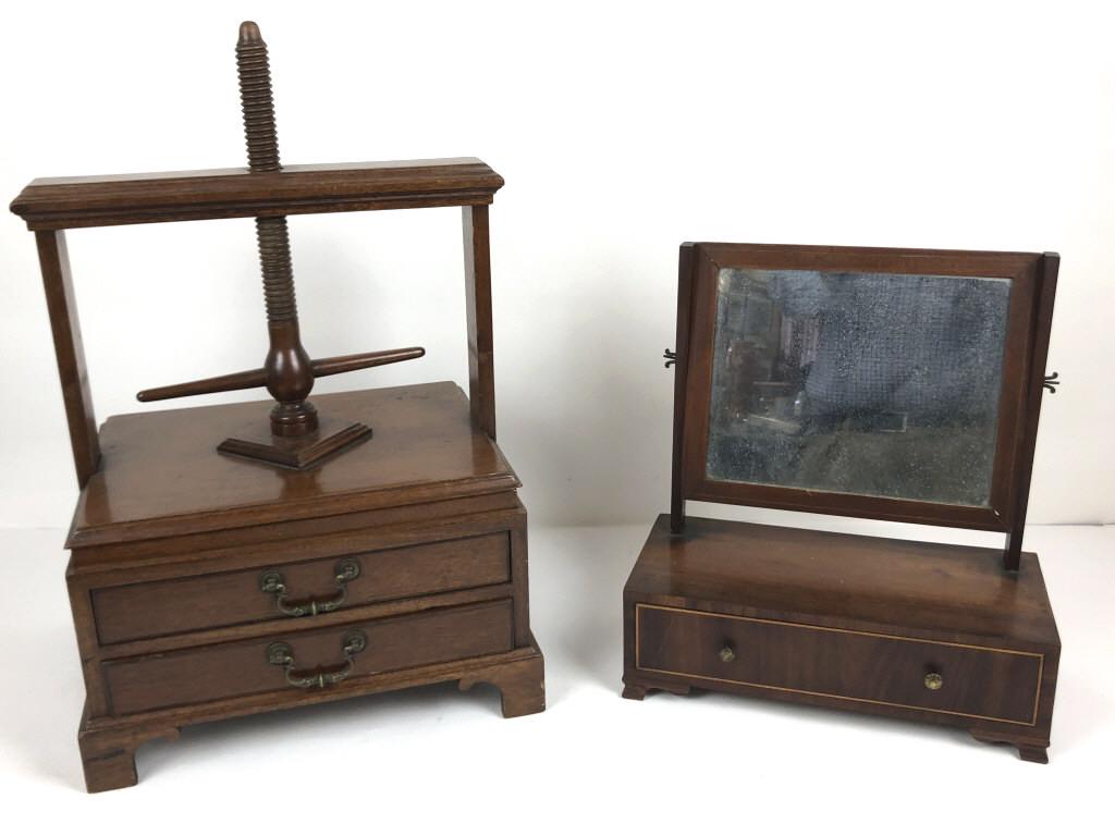 Geogian Style Mahogany Book Press Together with (1 of 9)