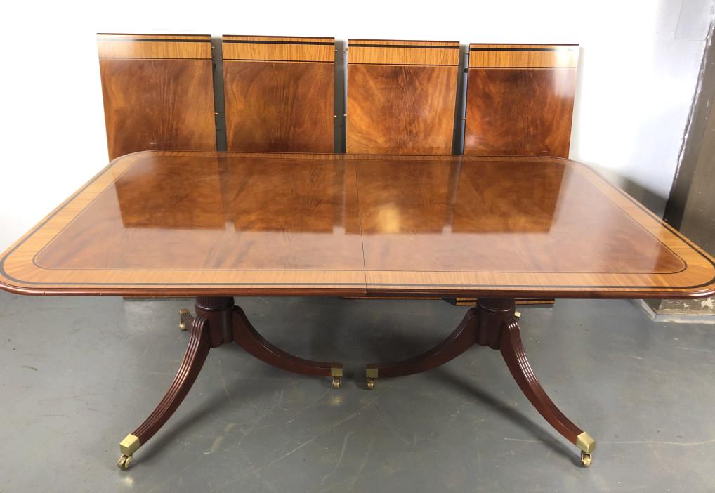 Baker and Mahogany Cross Banded Dining Table Including (1 of 5)