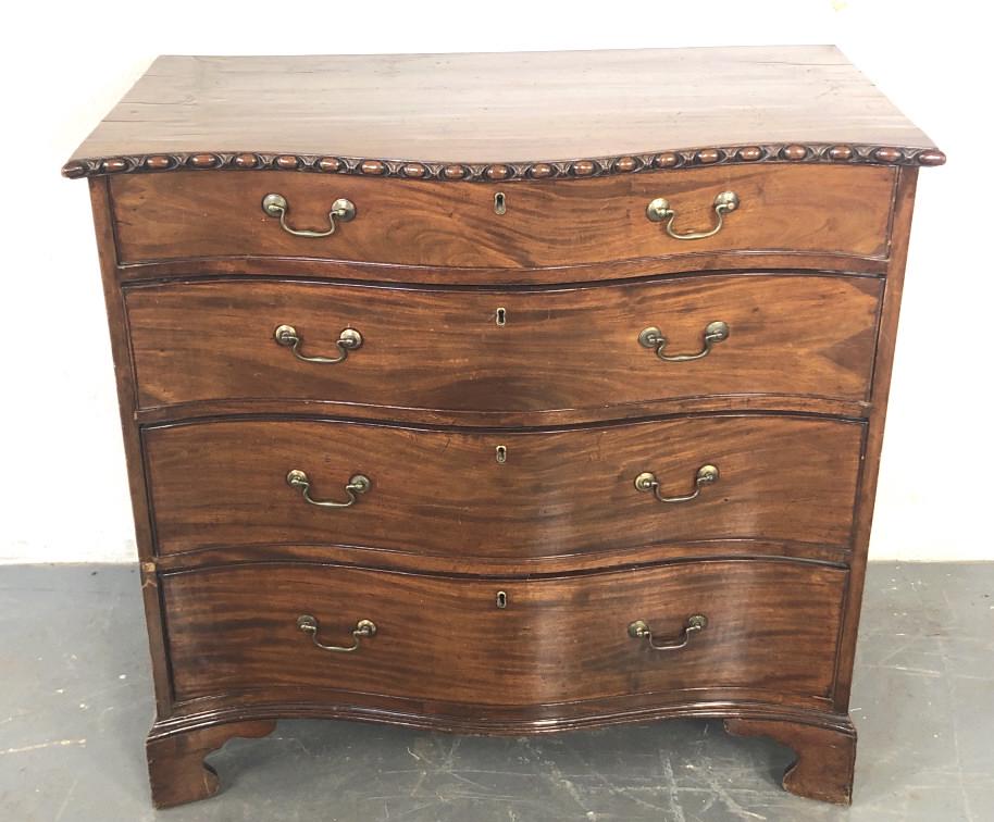Georgian Mahogany Serpentine Front Chest 36" h x (1 of 8)