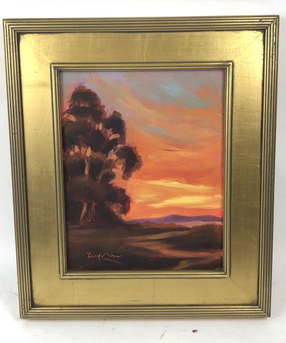 K. Yuan Californian Sunset. Signed (LL) and Verso.: Californian Sunset. Signed (LL) and Verso. Sight 13 3/4" x 10 1/2" Condition, some minor scratches to frame