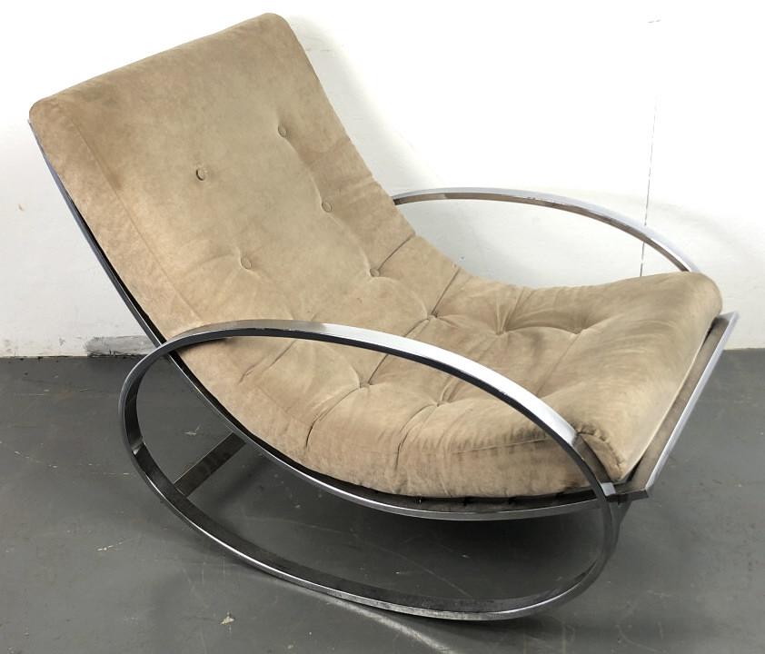 Mid Century Modern style chrome rocking chair 33"h x 27 (1 of 4)