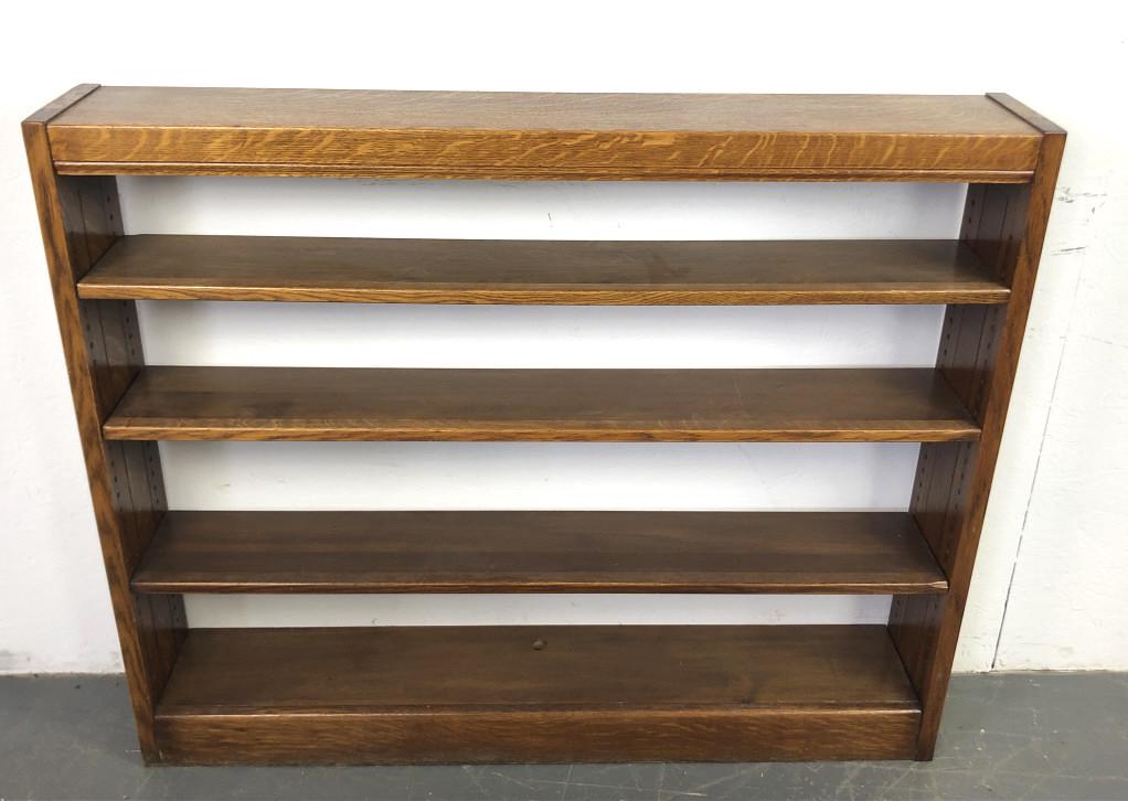 Mission Style Oak Bookcase 39 3/4"h x 48 3/4"w x 8"d. (1 of 4)
