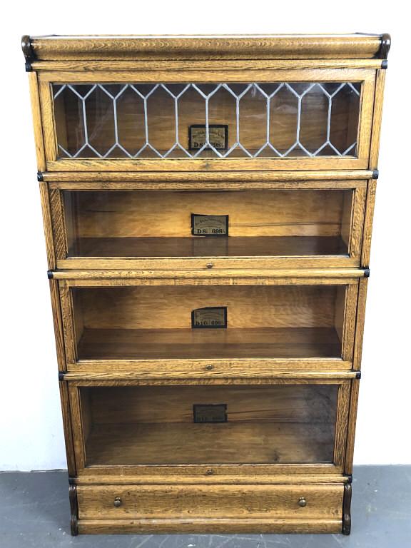 An Oak 4 Stack Lawyers Bookcase Manufactured by  Globe (1 of 6)