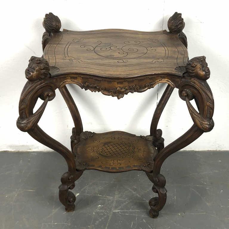 Florentine Style Walnut  Side Table 28 3/4"h x 24"w x (1 of 6)