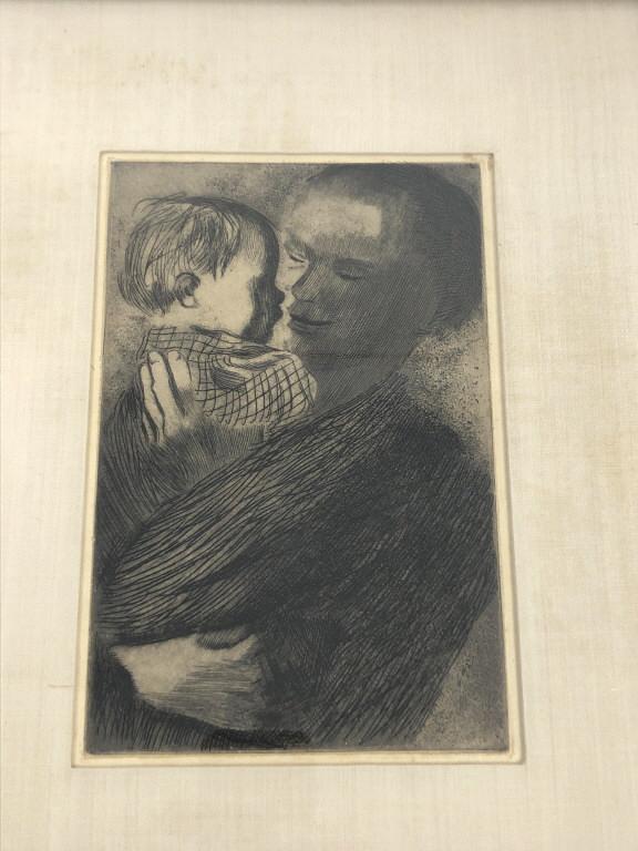 Kathe Kollwitz Mother with child in arm. Etching. Sight (1 of 5)
