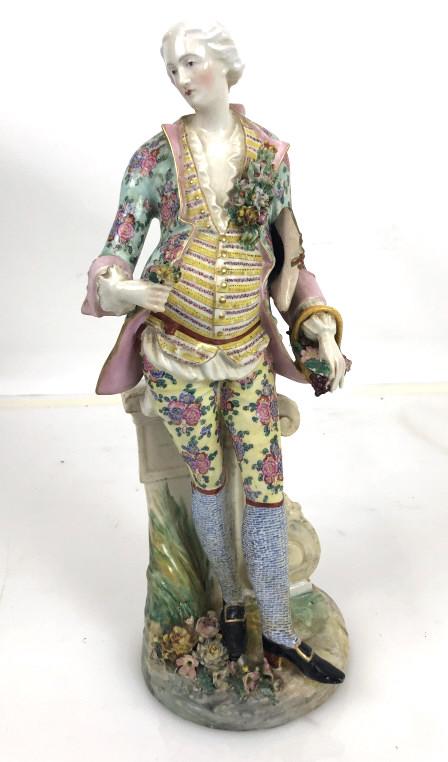 A Dresden porcelain figure of women with flowers 16"h x (1 of 5)