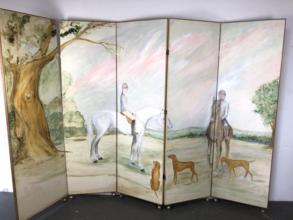 A Handpainted 5 Panel Screen. Painted on both sides. (1 of 8)