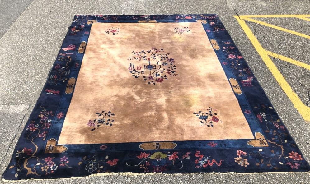 Chinese Floral Design Carpet 11' 8" x 8' 11" Condition, (1 of 8)