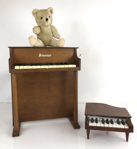 2 Schoenhut Child Pianos Together with teddy bear (1 of 4)