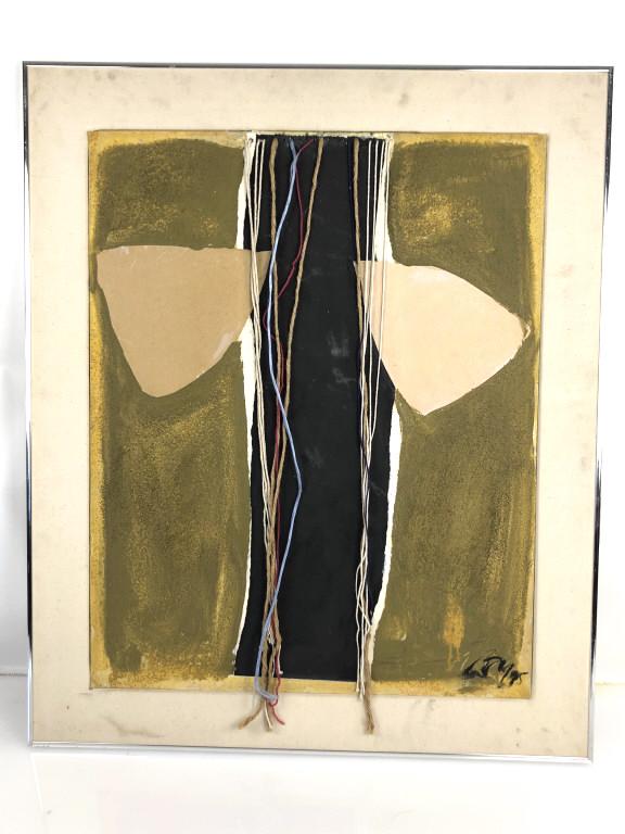 Adja Yunkers Cameroon lll Acrylic collage.  Signed and (1 of 4)