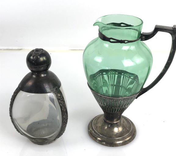 Sterling Silver and Glass Decanter Together with (1 of 6)