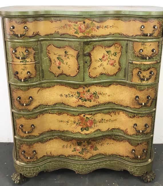 A Florentine Style Serpentine Front Tall Chest 50 3/4"h (1 of 6)