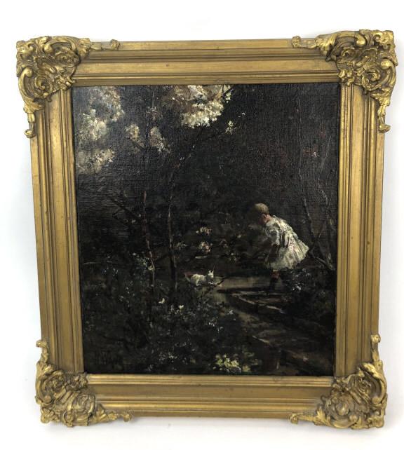 Richard Wane 1852-1904 English Spring day, oil on (1 of 5)