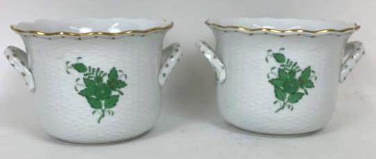 A Pair of Herend Chinese Bouquet Compotes 4 1/4"h x 6 (1 of 7)