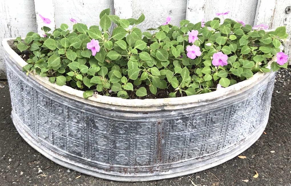 Demi Lune Lead Planter 12 3/4"h x 36"h x 14"d With (1 of 4)