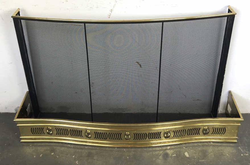 Brass Fire Fender Together with Screen The fender is (1 of 4)