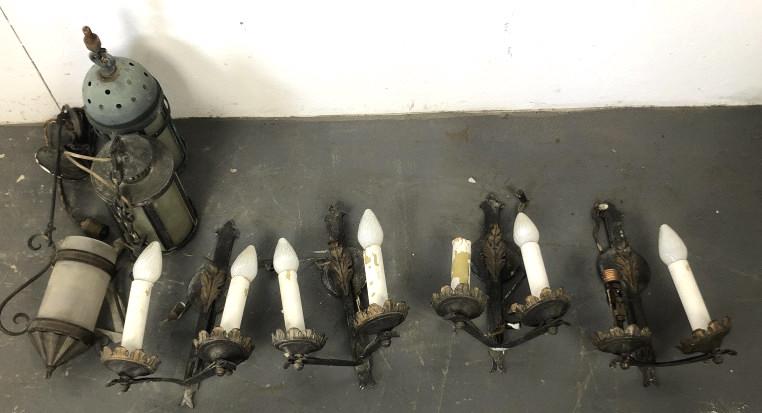 A Group of 3 Lanterns & 4 Sconces Sconces are 16" long (1 of 4)