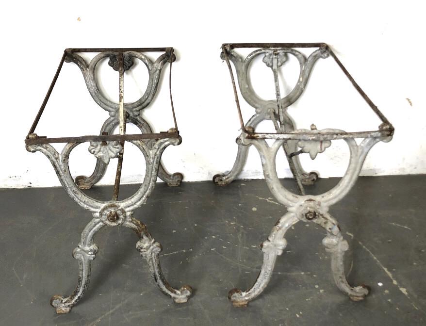 Pair of Cast Iron Pub Tables 25 1/2"h 30 1/4"w x 17"d. (1 of 3)
