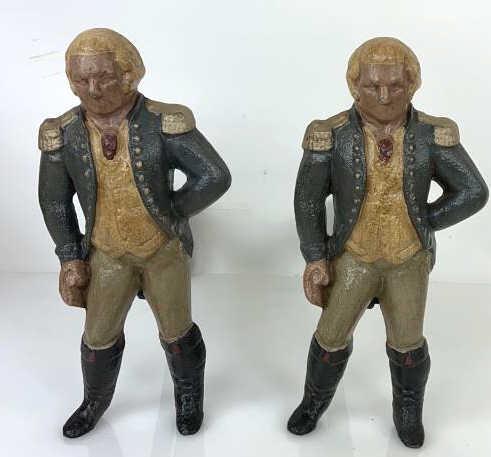 A Pair of  Cast Iron George Washington Andirons 14 1/2" (1 of 6)