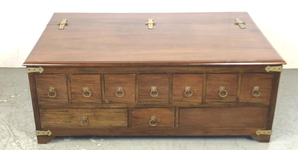 Apothecary Style Teak Low Table 18"(H) x 48.5"(L)  x (1 of 5)