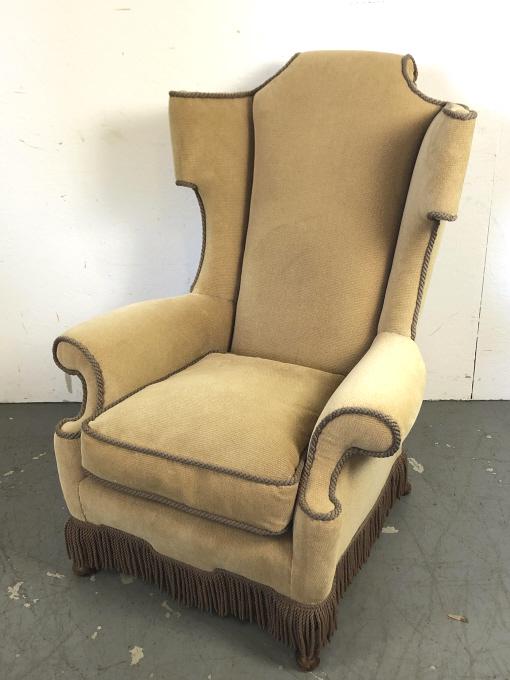Queen Anne Style Wingback Armchair 43"h x 34"w x 35"d. (1 of 4)