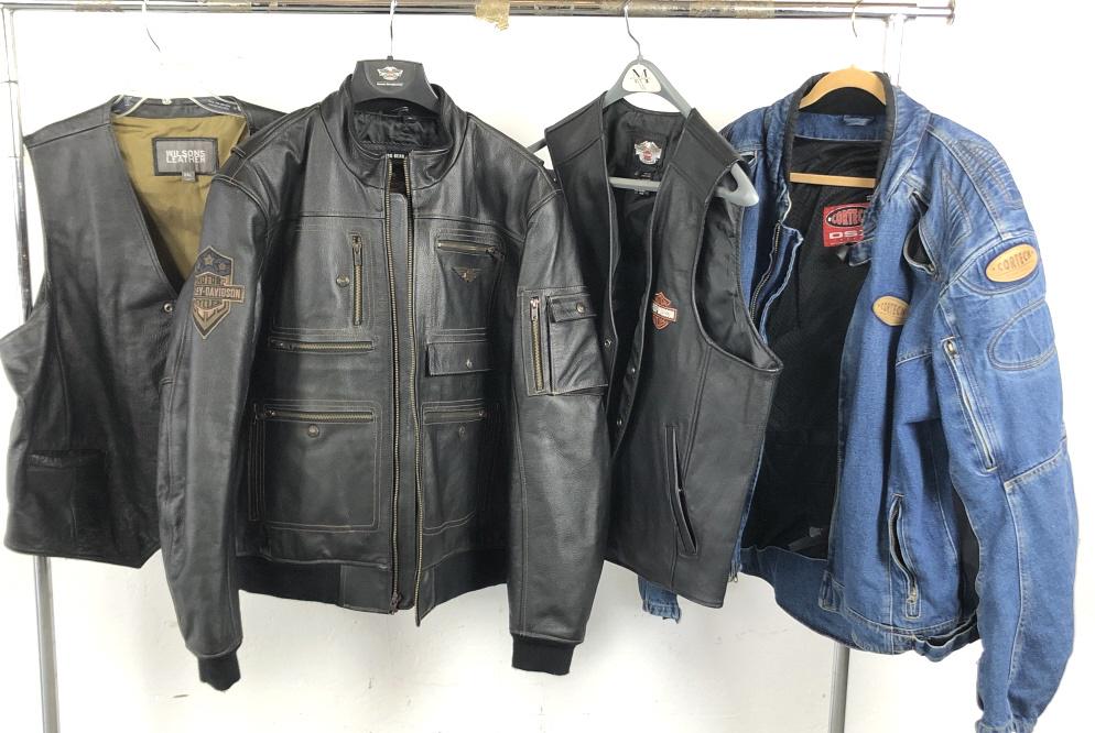 A Harley Davidson Leather Motorcycle Jacket with Harley (1 of 11)