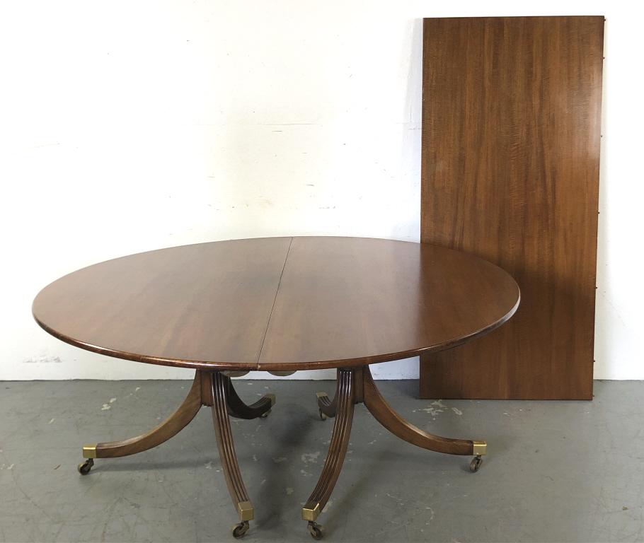 Georgian Style Double Pedestal Dining Table 29"h x 66" (1 of 6)