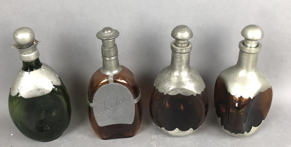 A Group of 4 Decanters Tallest is 9 1/2" Condition, (1 of 4)