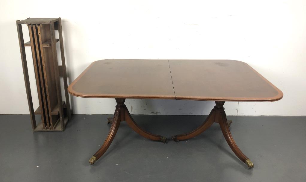 Mahogany Cross Banded Dining Table. With three 11" (1 of 6)