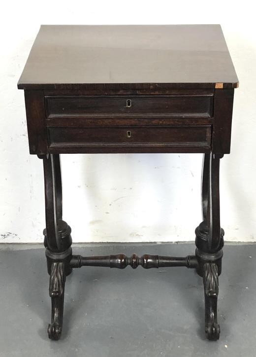 19th Century Rosewood 2 Drawer Side Table 29 1/2"h x (1 of 6)