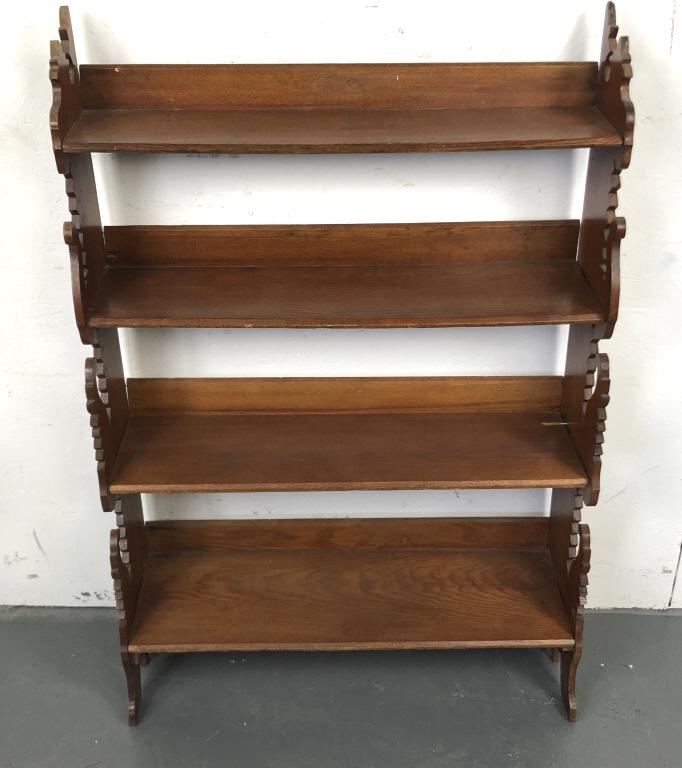 Oak Open Book Shelf 41 1/2"h x 28"w x 10"d Condition, (1 of 3)