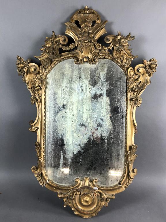 19th Century Gilt Painted Mirror 40"h x 27 1/2"w (1 of 7)
