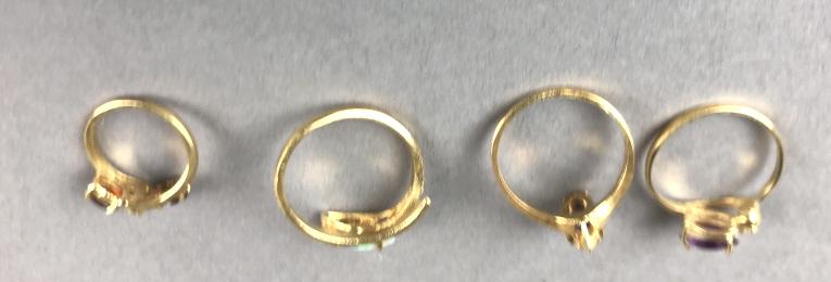 Four 14k Gold Rings Including , Opal, Amethyst and (1 of 5)