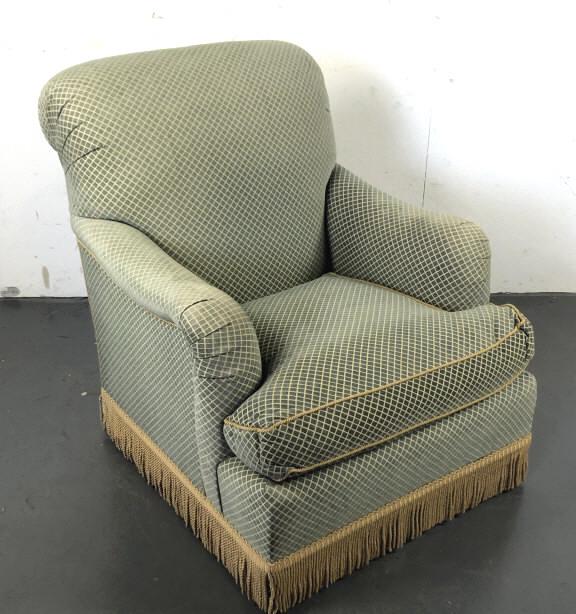 Green Upholstered Lounge Chair. 38 1/2"h x 31 1/2"w x (1 of 3)