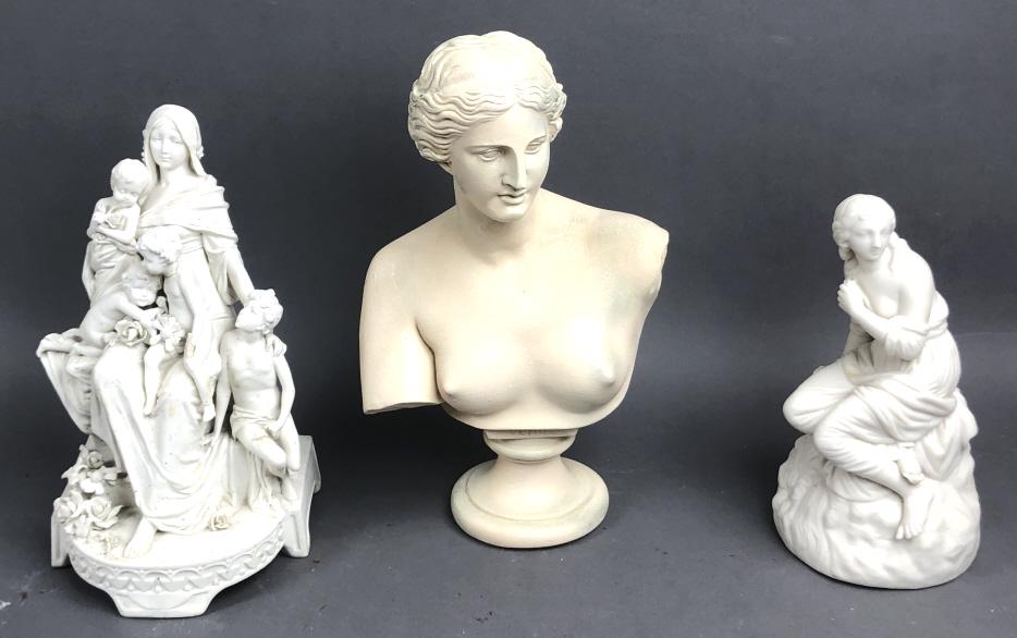 2 Bisque Porcelain Figurines. Together with plaster (1 of 13)