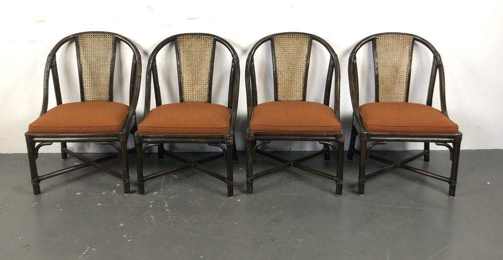 A Set of 4 McGuire Bamboo Side Chairs. 31 1/2"h x 21"w (1 of 4)