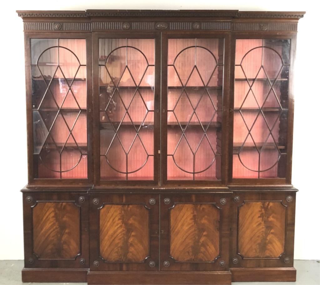 Georgian Style Mahogany Breakfront Bookcase Has (1 of 7)