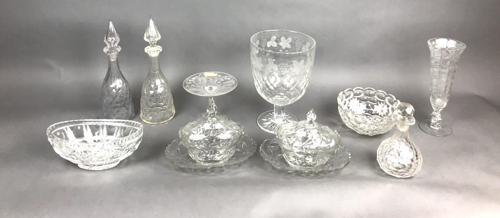 A Group of Crystal Articles Including decanters, (1 of 9)