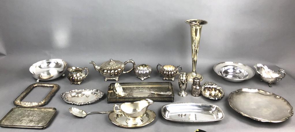 A Group of Silver-Plate Articles. Including partial tea (1 of 8)
