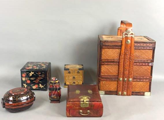 A Group of Asian Style Articles Including food basket, (1 of 17)