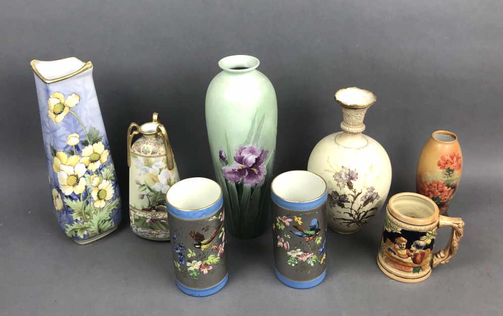 A Group of Porcelain Vases and Stein. Including, (1 of 11)
