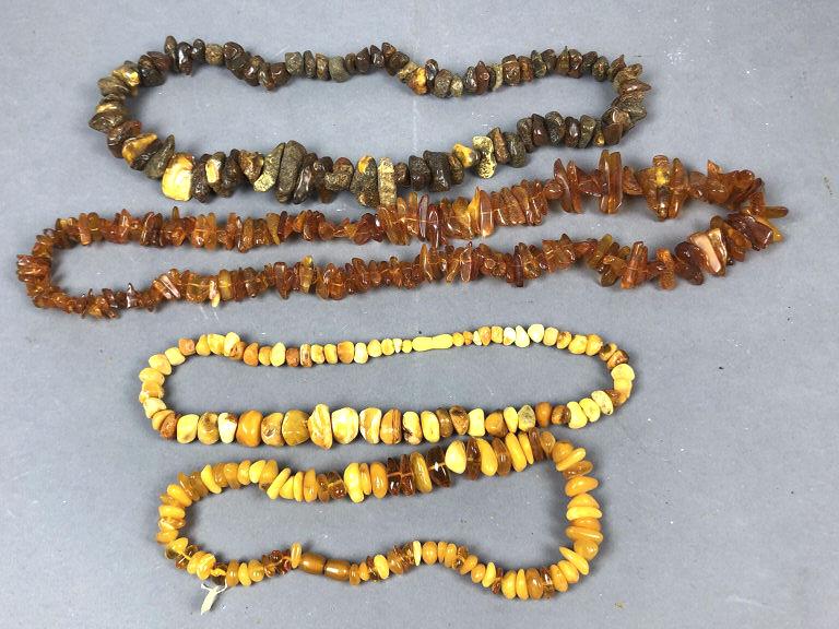 A group of Amber and Amber Style Necklaces Largest 17" (1 of 5)