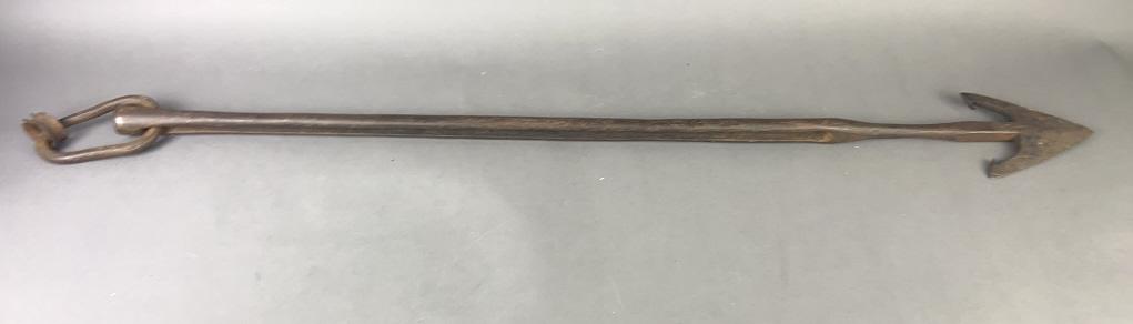 Iron Whaling Harpoon Spear: 31 1/2" long Condition, used,